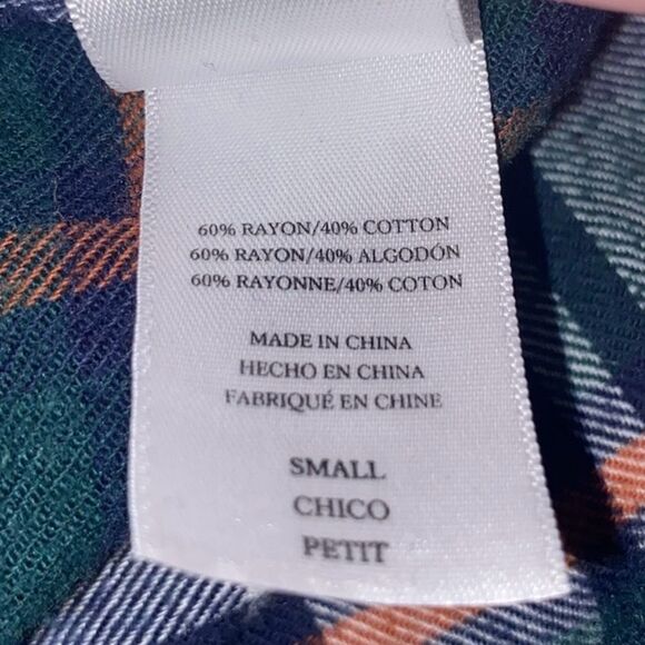 Rails Ellson Wm’s Sz Sm Blue Green Orange Soft Flannel Button Down Top Shirt - Picture 7 of 7